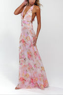 Ariadne | Women's Floral Deep V-Neck Maxi Wedding Guest Dress