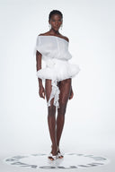 Brixton | Women's Off-Shoulder Ruffle Flower Mini Cocktail Dress