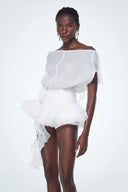 Brixton | Women's Off-Shoulder Ruffle Flower Mini Cocktail Dress