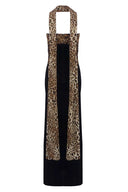 Camryn | Women's Strapless Leopard Maxi Dress with Scarf