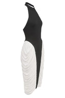 Francesca | Women's High-Neck Sleeveless Backless Pleated Midi Dress