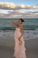 Imogen | Women's Strapless Ruffled Maxi Wedding Guest Dress