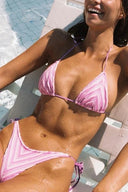 Indyra | Women's Striped Triangle Bikini Swimwear