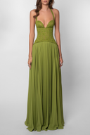 Kenley | Women's Pleated Corset Maxi Wedding Guest Dress