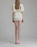 Kensley | Women's Pleated Mini Cocktail Dress with Floral Detail