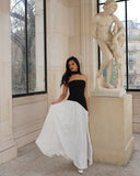 Lucinda | Women's Strapless Maxi Wedding Guest Dress with Scarf
