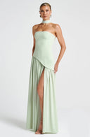 Lucinda | Women's Strapless Maxi Wedding Guest Dress with Scarf