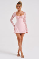 Noemi | Women's Long Lace Sleeves Mini Summer Dress