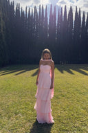 Odessa | Women's Strapless Tiered Maxi Wedding Guest Dress