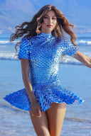 Sadie | Women's High Neck Sequin Mini Dress