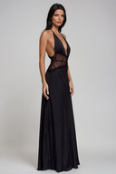 Selene | Women's Lace Plunge Backless Maxi Dress