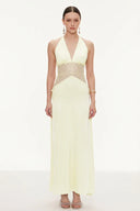 Selene | Women's Lace Plunge Backless Maxi Dress