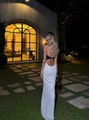 Sloane | Women's Sleeveless Backless Ruched Bodycon Maxi Dress