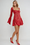 Teagan | Women's Long Sleeve Romantic Lace Mini Dress
