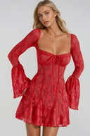 Teagan | Women's Long Sleeve Romantic Lace Mini Dress