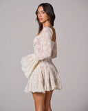 Teagan | Women's Long Sleeve Romantic Lace Mini Dress