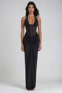 Verity | Women's Halter Neck Corset Maxi Dress