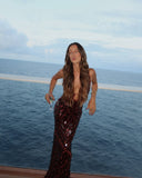 Veronica | Women's Sleeveless Sequin Maxi Prom Dress