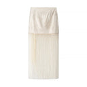 Zariah | Women's Wrap Silhouette Embroidery Fringe Skirt
